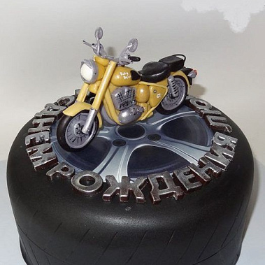 Торт жёлтый мотоцикл купить - тюмень.сладкоежкин.рф